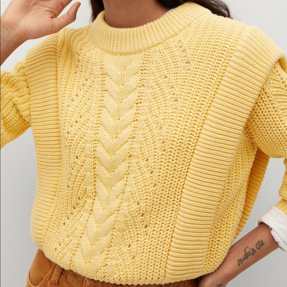 MANGO KNIT COTTON SWEATER. SIZE XS